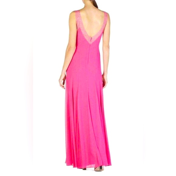 BCBGMAXAZRIA Pink V-Neck Gown Size 4 - Picture 3 of 6